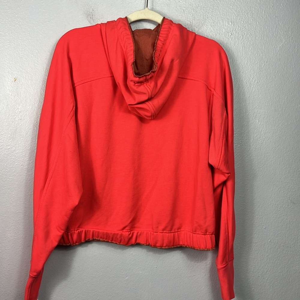 Athleta Coral Orange 1/4 Zip Long Sleeve Hoodie Sweatshirt Small - Picture 7 of 10